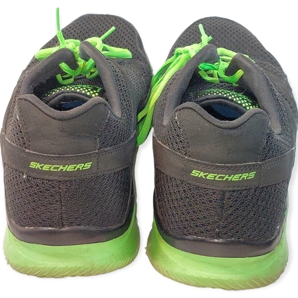 Skechers Flex Sole Lightweight Men's Sneakers Size 13 Green/Black #51365 - Picture 3 of 9